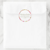 ピーチピンクイエローウォーターカラーフローラバルミツワー ラウンドシール (バッグ)