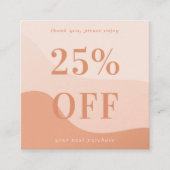 ピーチピンクウェーブズはっきりしたタイポグラフィスモールビジネス 割引カード (正面)