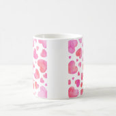 ピーチピンクウォーターカラーハート コーヒーマグカップ (中央)