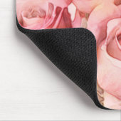 ピーチピンクウォーターカラーバラ マウスパッド (コーナー)