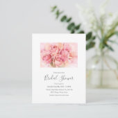 ピーチピンクウォーターカラーバラ 招待状 (スタンド正面)