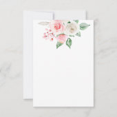 ピーチピンクウォーターカラーフローラウェディングRSVPカード 出欠カード (裏面)