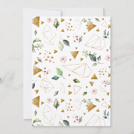 ピーチピンクウォーターカラーフローラテラ結婚リウム 招待状 (裏面)