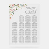 ピーチピンクウォーターカラーフローラ披露宴シート アクリルサイン (正面)