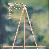 ピーチピンクウォーターカラーフローラ披露宴シート アクリルサイン (ニュートラル)