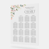 ピーチピンクウォーターカラーフローラ披露宴シート アクリルサイン (傾斜)