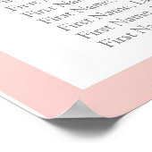 ピーチピンクウォーターカラーフローラ披露宴シート ポスター (角)