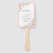 ピーチピンクウォーターカラーフローラ結婚式 プログラム ハンドファン (正面)