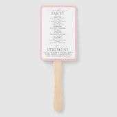 ピーチピンクウォーターカラーフローラ結婚式 プログラム ハンドファン (裏面)