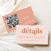 ピーチピンクオレンジボホディスコ結婚の詳細 エンクロージャーカード