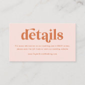 ピーチピンクオレンジボホディスコ結婚の詳細 エンクロージャーカード (正面)