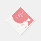 ピーチピンクガウンエレガントブライダルシャワー スタンダードカクテルナプキン (角)