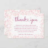 ピーチピンクガーデンチノイスリーベビーシャワー サンキューカード (正面/裏面)