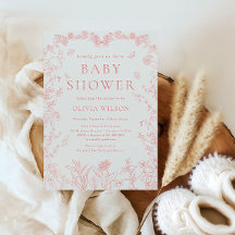 ピーチピンクガーデンチノイスリーベビーシャワー