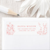 ピーチピンクガーデンチノイスリー差出人住所 ラベル (インサイチュ)