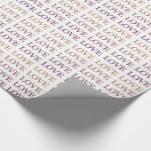 ピーチピンクグラデーションラブ ラッピングペーパー (角)