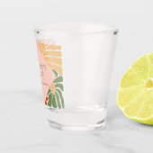 ピーチピンクグルーヴィフローラ抽象芸術 ショットグラス (右)