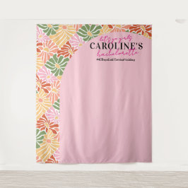 ピーチピンクグルーヴィフローラ抽象芸術 タペストリー