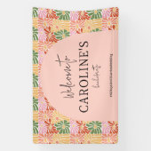 ピーチピンクグルーヴィフローラ抽象芸術 横断幕 (縦)