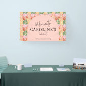 ピーチピンクグルーヴィフローラ抽象芸術 横断幕 (トレードショー)