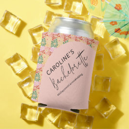 ピーチピンクグルーヴィフローラ抽象芸術 缶クーラー