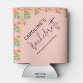 ピーチピンクグルーヴィフローラ抽象芸術 缶クーラー (裏面)