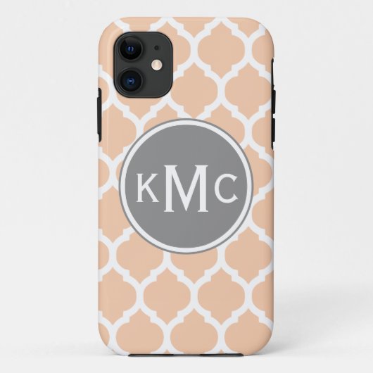 ピーチピンクグレーモロッコラティス Case-Mate iPhoneケース (裏面)