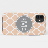 ピーチピンクグレーモロッコラティス Case-Mate iPhoneケース (裏面(横))