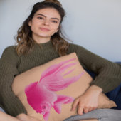 ピーチピンクゴールドフィッシュ大モダンポップ・アートの装飾用クッション クッション