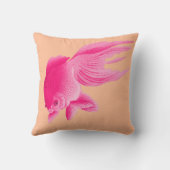 ピーチピンクゴールドフィッシュ大モダンポップ・アートの装飾用クッション クッション (裏面)