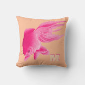 ピーチピンクゴールドフィッシュ大モダンポップ・アートの装飾用クッション クッション (正面)