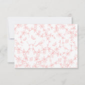 ピーチピンクチノイスリーベビーシャワーサンキューカード サンキューカード (裏面)