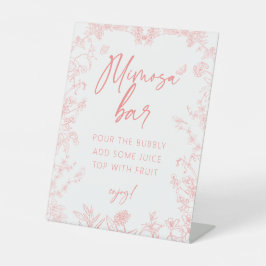 ピーチピンクチノイスリーミモザバーブライダルシャワー 台座サイン