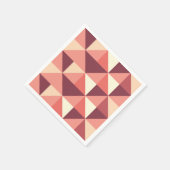 ピーチピンクパープルトライアングルジオメトリックパーティー スタンダードカクテルナプキン (角)