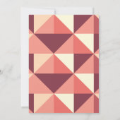 ピーチピンクパープルトライアングルジオメトリック結婚ス 招待状 (裏面)