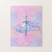 ピーチピンクパープルユニコーン ジグソーパズル (縦)