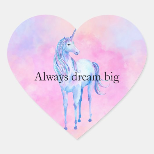 ピーチピンクパープルユニコーン ハートシール (正面)