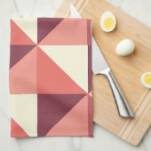 ピーチピンクパープル三角形ジオメトリック キッチンタオル (四つ折り)