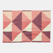 ピーチピンクパープル三角形ジオメトリック キッチンタオル (横)