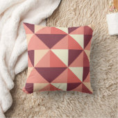 ピーチピンクパープル三角形ジオメトリック クッション (ブランケット)