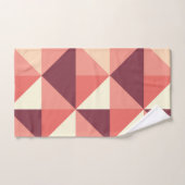 ピーチピンクパープル三角形ジオメトリック バスタオルセット (ハンドタオル)