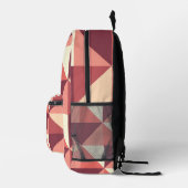 ピーチピンクパープル三角形ジオメトリック プリントバックパック (右)