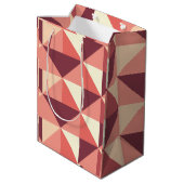 ピーチピンクパープル三角形ジオメトリック ミディアムペーパーバッグ (裏面アングル)