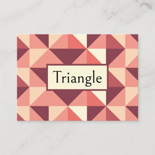 ピーチピンクパープル三角形ジオメトリック 名刺 (正面)