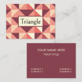 ピーチピンクパープル三角形ジオメトリック 名刺 (正面/裏面)