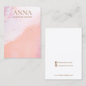 ピーチピンクビーチイヤリングジュエリーディスプレイ 名刺 (正面/裏面)