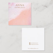 ピーチピンクビーチスタッドイヤリングジュエリー表示 スクエア名刺 (正面/裏面)
