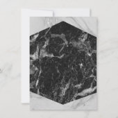 ピーチピンクフラミンゴスフラミンゴブラックマーブル結婚ズ 招待状 (裏面)