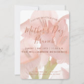 ピーチピンクフラワーズマザーズデイブランチ招待状 招待状 (正面)