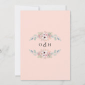 ピーチピンクフローラユーカリ結婚ーズ 招待状 (裏面)